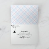 パステルプレイド子猫ペットロス悔やみや弔慰 カード (内部)