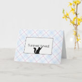 パステルプレイド子猫ペットロス悔やみや弔慰 カード (黄色い花)