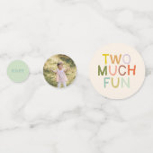 パステルプレイド「2つの多くのおもしろい」第2の誕生日カスタム日 コンフェッティ (正面)