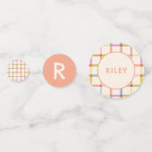 パステルプレイド「2つの多くのおもしろい」第2の誕生日カスタム日 コンフェッティ (裏面)