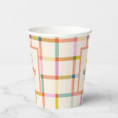 パステルプレイド「2つの多くのおもしろい」第2の誕生日カスタム日 紙コップ (右)