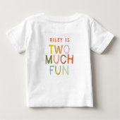 パステルプレイド「2つの多くのおもしろい」第2の誕生日 ベビーTシャツ (裏面)