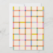 パステルプレイド「2つの多くのおもしろい」第2の誕生日 招待状 (裏面)