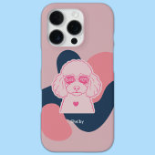 パステルプードルママのカスタムネームスマホケース iPhoneケース