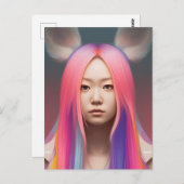 パステルヘアウィメンポストカード ポストカード (正面/裏面)
