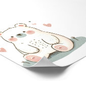 パステルベアデザインソフトカラーベアアート ポスター (角)