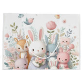 パステルベビーアニマルズベビーシャワー新生児抱き枕 ラージペーパーバッグ (裏面)