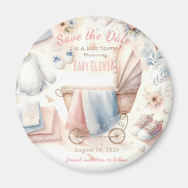 パステルベビーシャワーのSave The Date マグネット