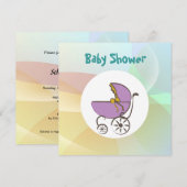 パステルベビーシャワー 招待状 (正面/裏面)