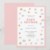 パステルベビーシャワー 招待状 (正面/裏面)