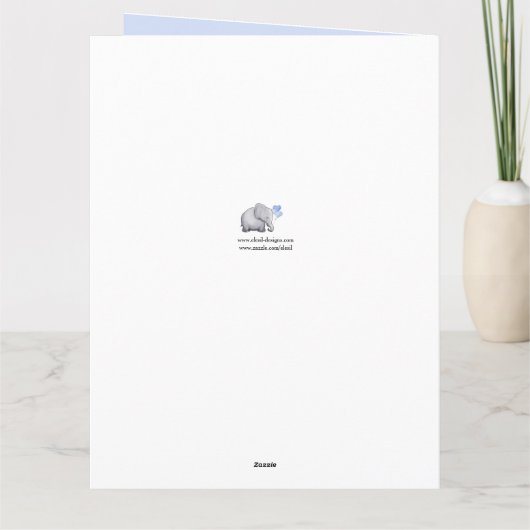 パステルベビーズキュートエレファント第1回誕生日ベルセ カード (裏面)