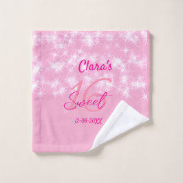 パステルベビーピンク甘い16誕生日を追加ダ ウォッシュタオル