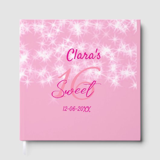 パステルベビーピンク甘い16誕生日を追加ダ ゲストブック (正面)
