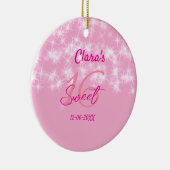 パステルベビーピンク甘い16誕生日を追加ダ セラミックオーナメント (右)
