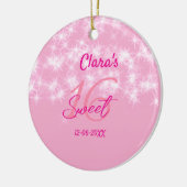 パステルベビーピンク甘い16誕生日を追加ダ セラミックオーナメント (左)