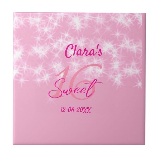 パステルベビーピンク甘い16誕生日を追加ダ タイル (正面)