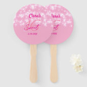 パステルベビーピンク甘い16誕生日を追加ダ ハンドファン (正面&裏面)