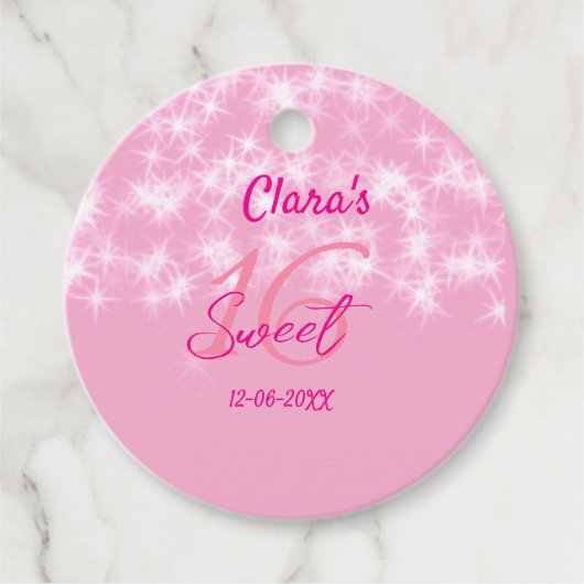 パステルベビーピンク甘い16誕生日を追加ダ フェイバータグ (正面)