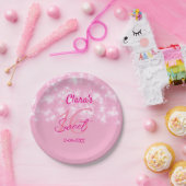 パステルベビーピンク甘い16誕生日を追加ダ ペーパープレート (パーティー)