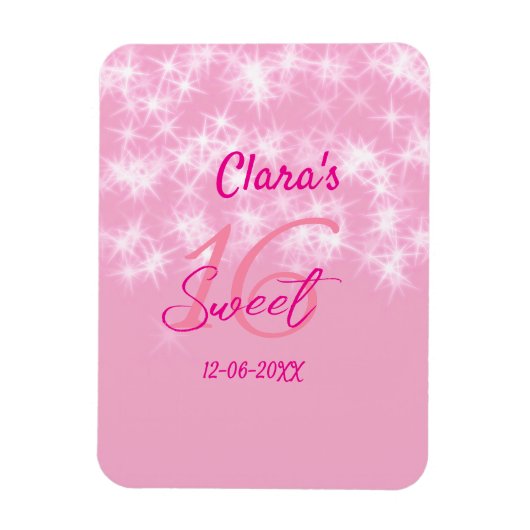 パステルベビーピンク甘い16誕生日を追加ダ マグネット (縦)
