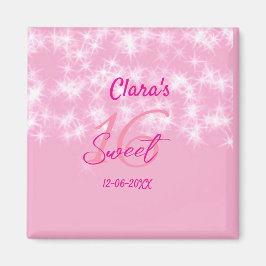 パステルベビーピンク甘い16誕生日を追加ダ マグネット