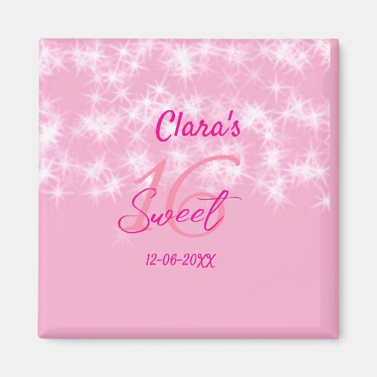 パステルベビーピンク甘い16誕生日を追加ダ マグネット (正面)