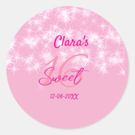 パステルベビーピンク甘い16誕生日を追加ダ ラウンドシール