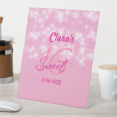 パステルベビーピンク甘い16誕生日を追加ダ 台座サイン (インサイチュ)