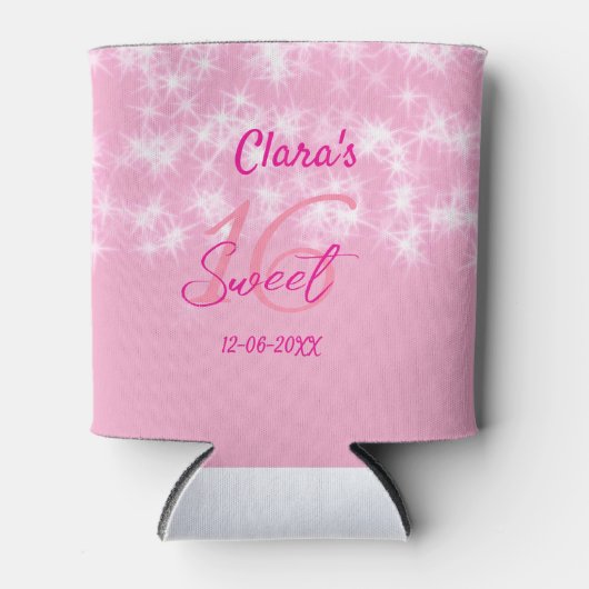 パステルベビーピンク甘い16誕生日を追加ダ 缶クーラー (正面)