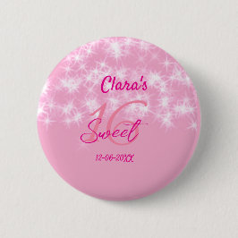 パステルベビーピンク甘い16誕生日を追加ダ 缶バッジ