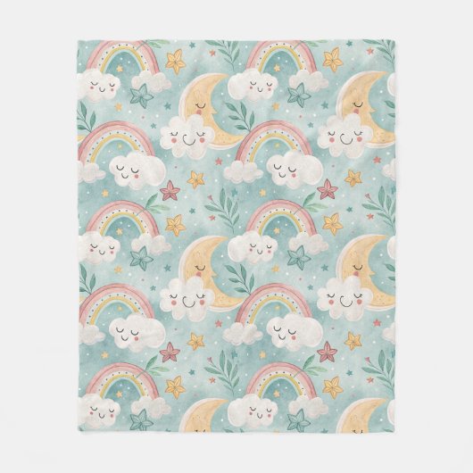 パステルベビーブランケットコージーギフトウィズスカイ魔法 フリースブランケット (正面)