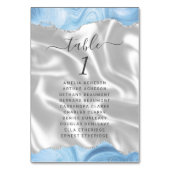 パステルベビーブルーシルバーアガテホワイトシルク結婚ス テーブルナンバー (裏面)