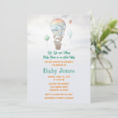 パステルベビーベアホットエアバルーンベビーシャワー 招待状 (スタンド正面)