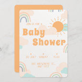 パステルベビーミニマルシャワー 招待状 (正面/裏面)