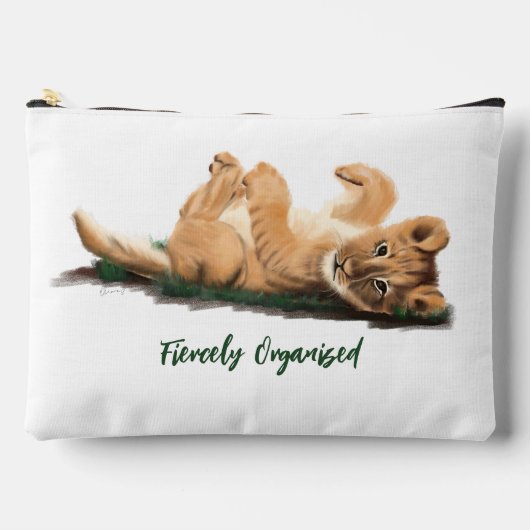 パステルベビーライオンスモールポーチアリー野生生物 アクセサリーポーチ (正面)