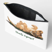 パステルベビーライオンスモールポーチアリー野生生物 アクセサリーポーチ (見開き)