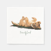 パステルベビーライオンナプキンアドラブルワイルフインスパイアェル スタンダードカクテルナプキン (正面)