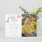 パステルベビー恐竜キッズフォトバースデーパーティー シーズンカード (スタンド正面)