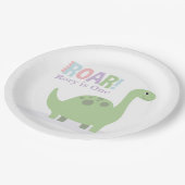 パステルベビー恐竜ロール誕生日パーティー ペーパープレート (アングル)