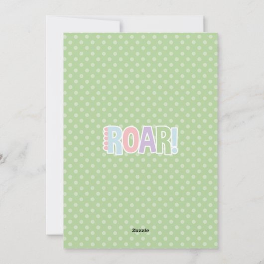 パステルベビー恐竜子供の誕生日パーティー シーズンカード (裏面)