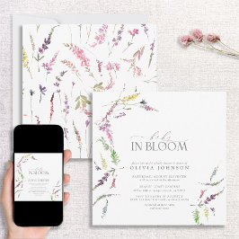 パステルベビー開花スクリプトフローラベビーシャワー 招待状