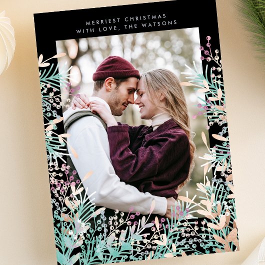 パステルベリークリスマスホリデーフォトカード シーズンカード