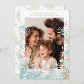 パステルベリーフレームクリスマスホリデーフォトカード シーズンカード (正面/裏面)