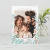 パステルベリーフレームクリスマスホリデーフォトカード シーズンカード (スタンド正面)