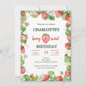 パステルベリー甘ユニセックスい最初の誕生日の写真 招待状 (正面)