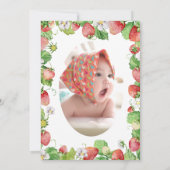 パステルベリー甘ユニセックスい最初の誕生日の写真 招待状 (裏面)