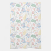パステルベーキングテーマスウィートデスセルツパティスアーツ キッチンタオル (縦)