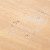 パステルベージュかわいい例証ベビーシャワー アクリル招待状 (レイダウン)