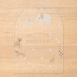 パステルベージュかわいい例証ベビーシャワー アクリル招待状