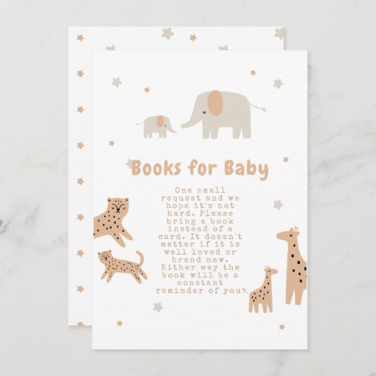 パステルベージュかわいい例証ベビーシャワー エンクロージャーカード (正面/裏面)